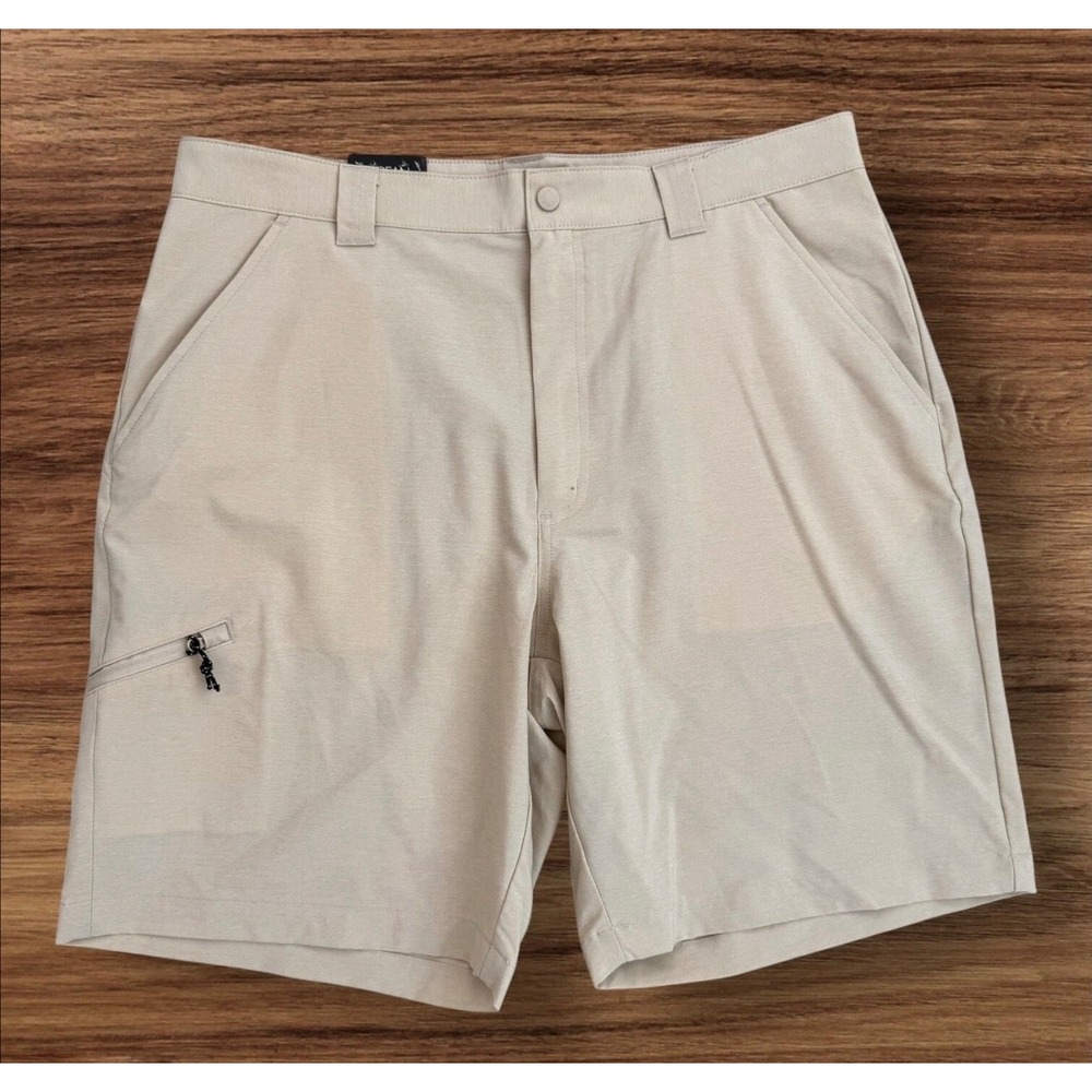Ocean Coast Mens Performance Shorts Me. 36 Khaki Tan Stretch Hiking Golf Utility - Picture 9 of 9